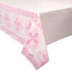 Picture of PLASTIC TABLE COVER RADIANT CROSS PINK - 137 X 213CM
